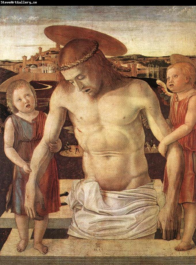 BELLINI, Giovanni Dead Christ Supported by Two Angels (Pieta)